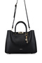 Women's Faux Leather Black Shoulder Bag - 6
