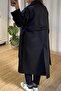 Premium Black Belted Coat - 4