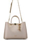 Women's Faux Leather Beige Shoulder Bag - 6