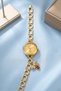 Charmold Women's Steel Watch Gold Color Yellow Dial Classic Band Round Stylish, Luxury Women's Wristwatch - 2