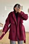 Burgundy Belted Mid-Length Cashmere Coat - 6