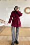 Burgundy Belted Mid-Length Cashmere Coat - 8