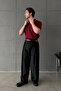 Men's Wide Pleated Korean Cut Baggy Pants - 8
