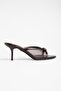 Women's Brown Mesh Bow Detail Low Heel Sandals - 3