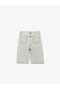 Cotton Loose Fit Denim Shorts with Stitching Detail - 5