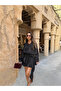 Black Flounce Textured Dress - 4