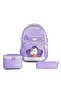 Set of 3 Primary School School Bag Backpack Set with Lunch Box and Pen Holder Lilac 1920