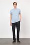 Green Polo Collar Short Sleeve Pocketless Slim Fit Cotton T-Shirt 1011260154 - 2