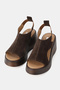 Women's Brown Suede Genuine Leather Daily Platform Heel Sandals - 2