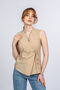 Women's Summer Beige Carina Double Breasted Parachute Fabric Vest Stylish Daily Comfortable 9142 - 2