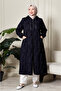 Hooded Oversized Patterned – Zippered Relaxed Fit Long Hood - 4