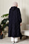 Hooded Oversized Patterned – Zippered Relaxed Fit Long Hood - 6