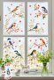 Double-Sided Glass Sticker Bird and Flower Set – 57 Pieces Spring-Themed Window Decoration, 100% Clear View