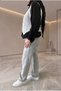 Women's Zero-Sleeve V-Neck Mini Vest & High-Waist Wide-Leg Ribbed Front Pants Set - 5
