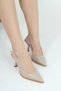 Women's Evening Dress Shoes with Gold Buckle, Pointed Toe, 7cm Heel - 6