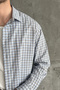 Men's Oversize 100% Cotton Flam Linen Checkered Shirt - 7