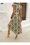 Women's V-Neck Floral Patterned Asymmetrical Cut Pegasus Dress - 2