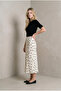 Women's Ecru Polka Dot Verev Cut Satin Bell-Shaped Skirt Yy101399 - 3