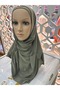 Practical Scarf with Bonnet, Non-Slip, Ready-To-Wear Shawl, Turban, Hijab, Army Green - 3