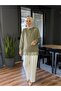 6441 - Comfortable, Casual Basic Modal Lace Detailed Basic Interlock Knit Women's Long Sweatshirt - 2