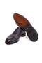 Black Color Lace-Up Genuine Leather Men's Shoes - 3