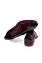 Red Color Lace-Up Genuine Leather Leather Sole Men's Shoes - 2