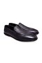 Black Color Laceless Genuine Leather Leather Sole Men's Shoes