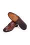 Brown Laceless Genuine Leather Leather Sole Men's Shoes - 3