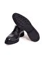 Black Color Lace-Up Genuine Leather Men's Shoes - 3