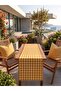 2-Piece Gingham Throw Pillow Cover 43X43 cm + Runner 40X140 cm |   Table & Chair Balcony Decoration Set