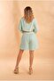 Muslin buttoned crop mint green bnts-23028 - 5