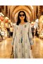 Women's Aqua Green Shawl Patterned Sequin Embroidered Bohemian Maxi Dress - 4