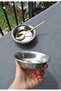 6 Person 14 cm Stainless Steel Soup Bowl Pit Plate Silver Color Steel Bowl - 3