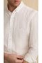 İnterview Goias Buttoned Collar 100% Tencel Small Polka Dot White-Mustard Shirt - 4