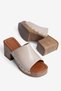 Women's Platform Heeled Slippers with Gold Detail Orvia Beige - 4