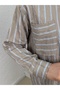 Yankı Hella Striped Single Pocket Shirt-Na878 Mink - 2
