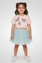 Toddlers Girl 2 Pcs Embellished Top And Tutu Skirt Set, Multicolor