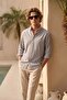 Men's Black Single Striped Long Sleeve Shirt Ls-13041 - 2