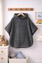 Outlet Ihracat 100% Cotton Girls' and Boys' Sea, Beach, Pool, Bath Towel Poncho/Dark Gray - 3