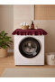 Ruffled Washing Machine Cover - Dowry Decorative Bathroom Machine Cover - Burgundy - 2