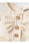 Muslin Textured Lace Embroidered Baby Dress with Bow Detail - 3