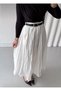 Women's White Crinkled Skirt Flared Skirt Hijab Skirt - 2