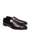 Black Color Laceless Genuine Leather Leather Sole Men's Shoes
