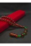 Squeeze Fire Amber Natural Stone Coarse Grain Cut 33 Habbeli Stone Systematic Braided Tassel Prayer Beads Men's Accessory - 7