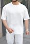 Men's Oversize Modal Fabric Premium Quality 2-Piece Set-White - 2