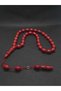 Sıkma Ateş Kehribar Natural Stone Coarse Cut 33 Habbeli Stone Systematic Knitted Tassel Master Signed Prayer Beads Men's Accessory - 6