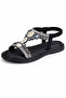 Aura Black Stone Detailed Women's Sandals - 2