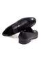 Black Color Laceless Genuine Leather Leather Sole Men's Shoes - 2