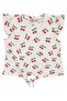 Cherry Patterned 2-5 Years Old Set - Ecru - 3