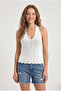Women's Lace Look Openwork V-Neck Summer Sleeveless Blouse